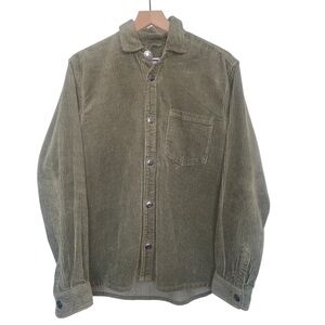 ZARA MAN OLIVE GREEN CORDUROY SHIRT SHACKET SIZE SMALL